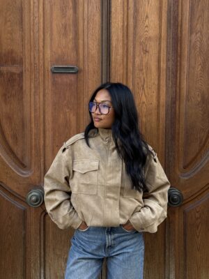 Veste virale effet daim DORIA (intérieur doublé avec poches)