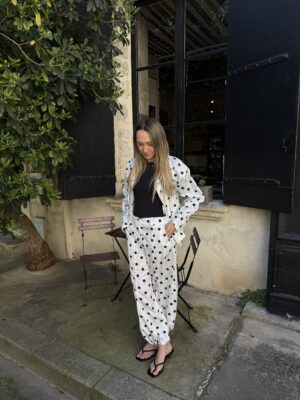 Pantalon ballon à pois JULIA (plusieurs coloris + veste assortie)